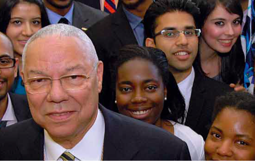 Gen. Powell with Powell School students.