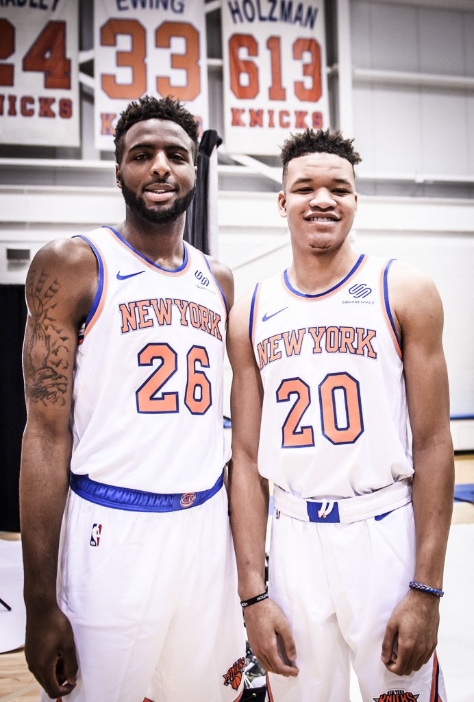 Rookies Mitchell Robinson and Kevin Knox
